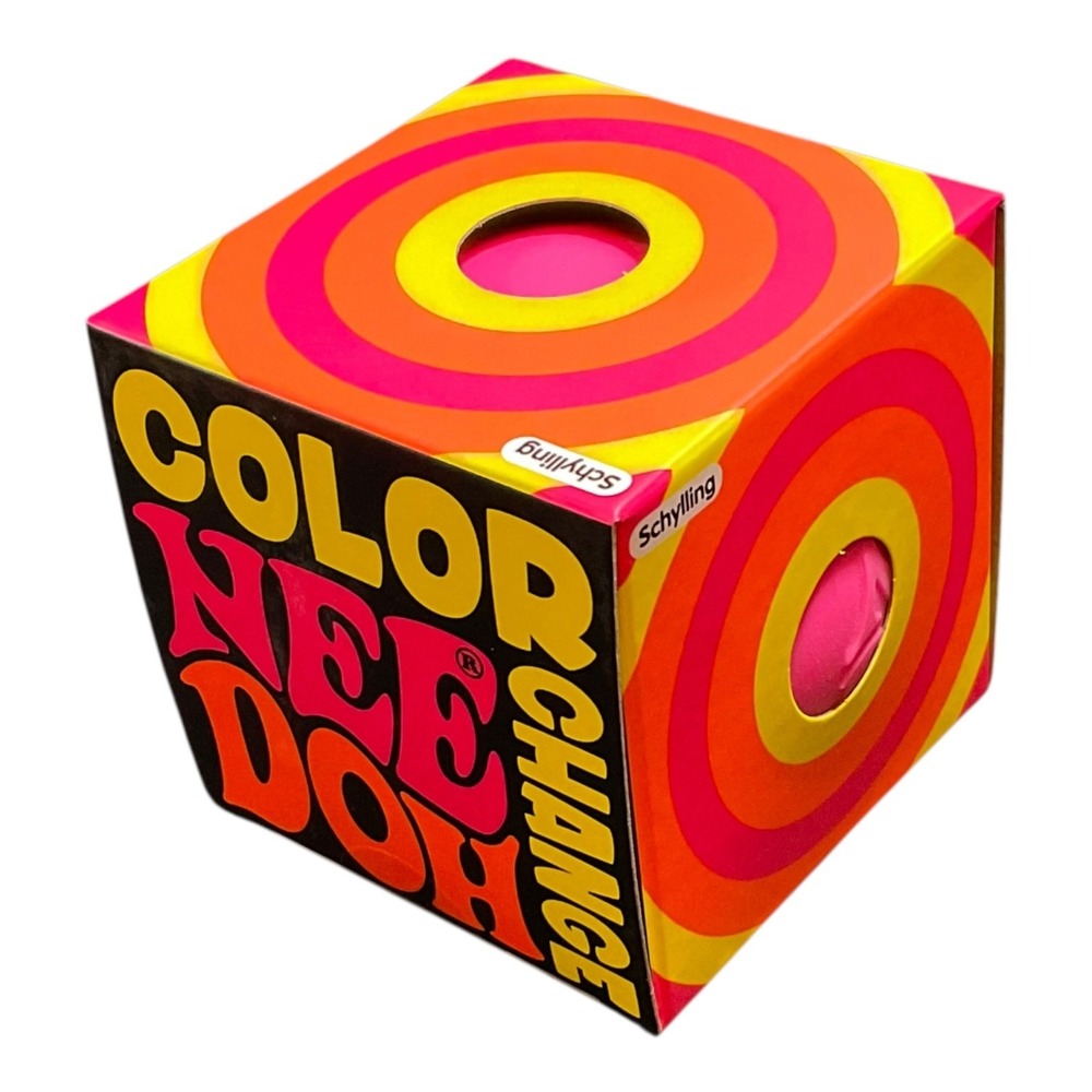 Schylling Color Change NeeDoh Groovy Glob Squeeze Stress Ball Fidget Toy Pink